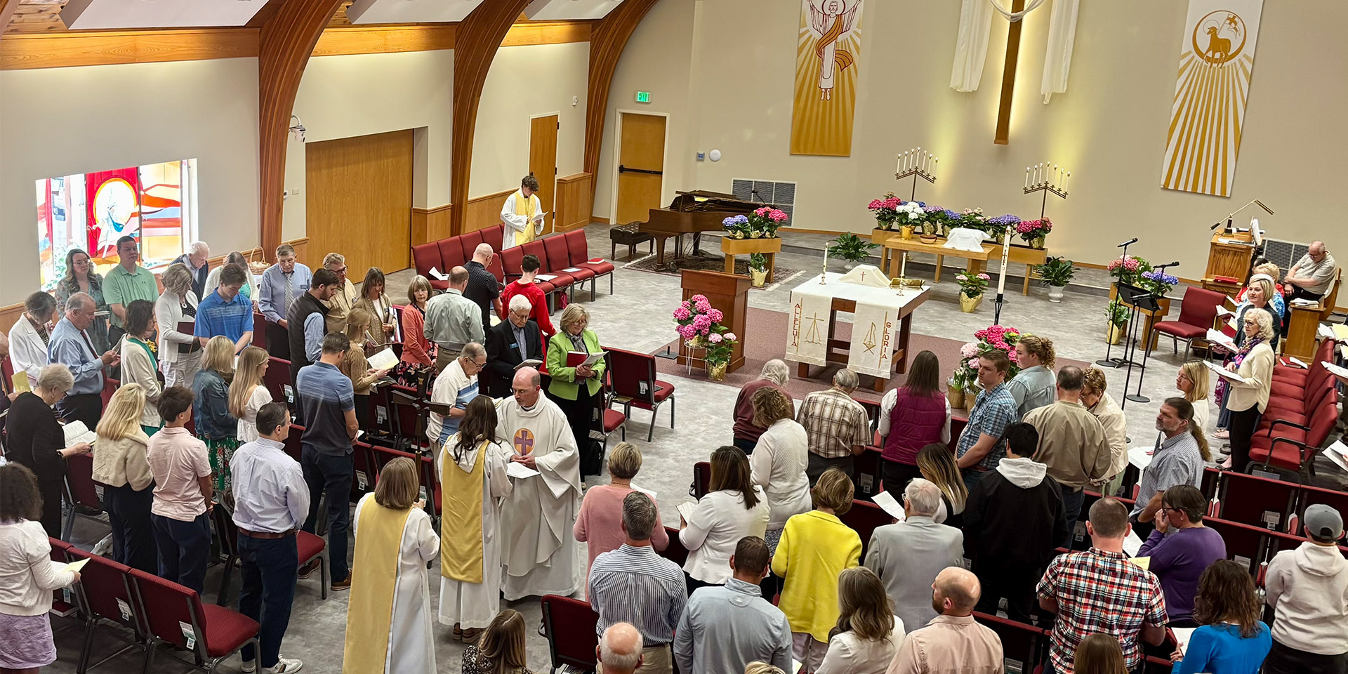 The congregation gathered for worship at Immanuel Lutheran Church